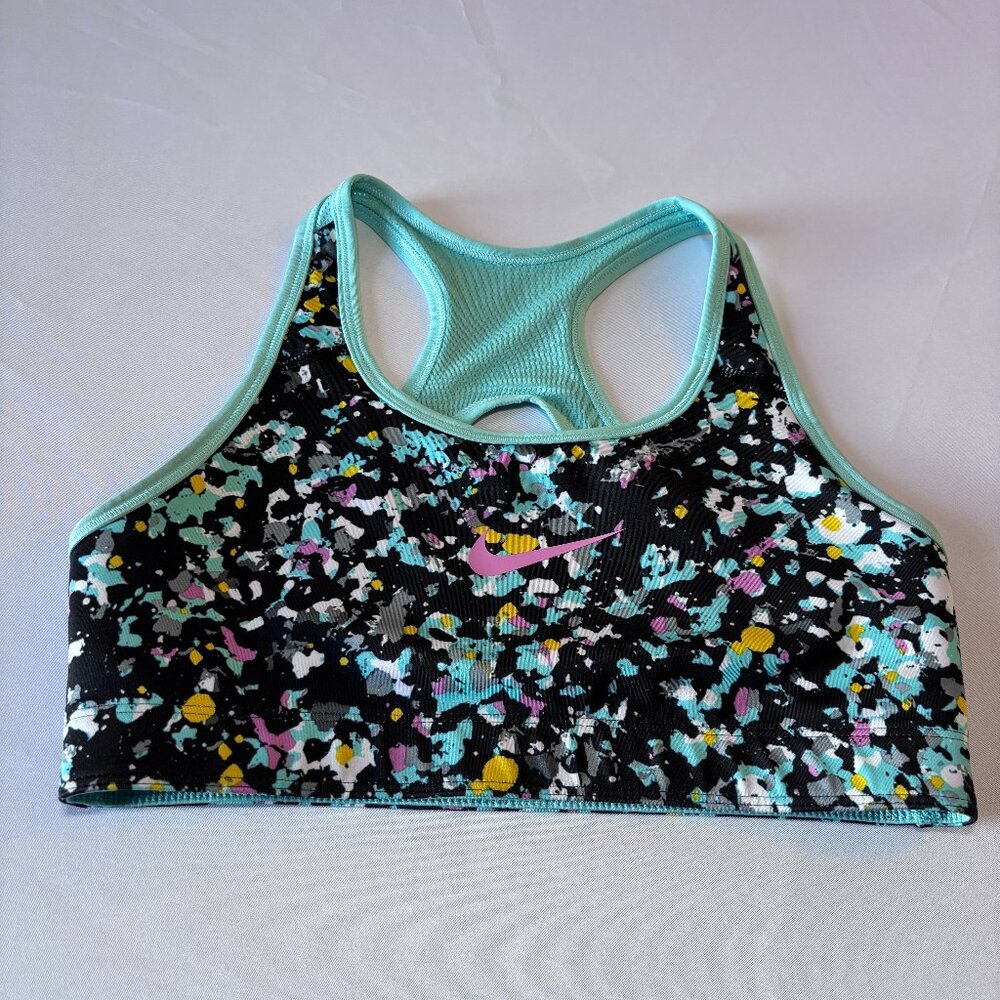 Nike Reversible Sports Bra Teal Splatter Size Large L